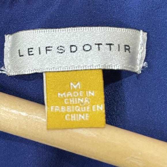 ❌SOLD❌LEIFSDOTTIR Anthropologie Blue Watercolor Floral Silk Fanned Mini Dress - Picture 6 of 8